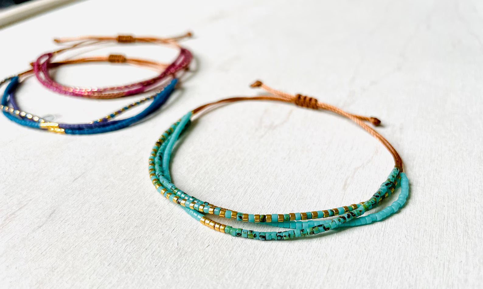 Bracelet Perle Tissé Miyuki Réglable en nylon